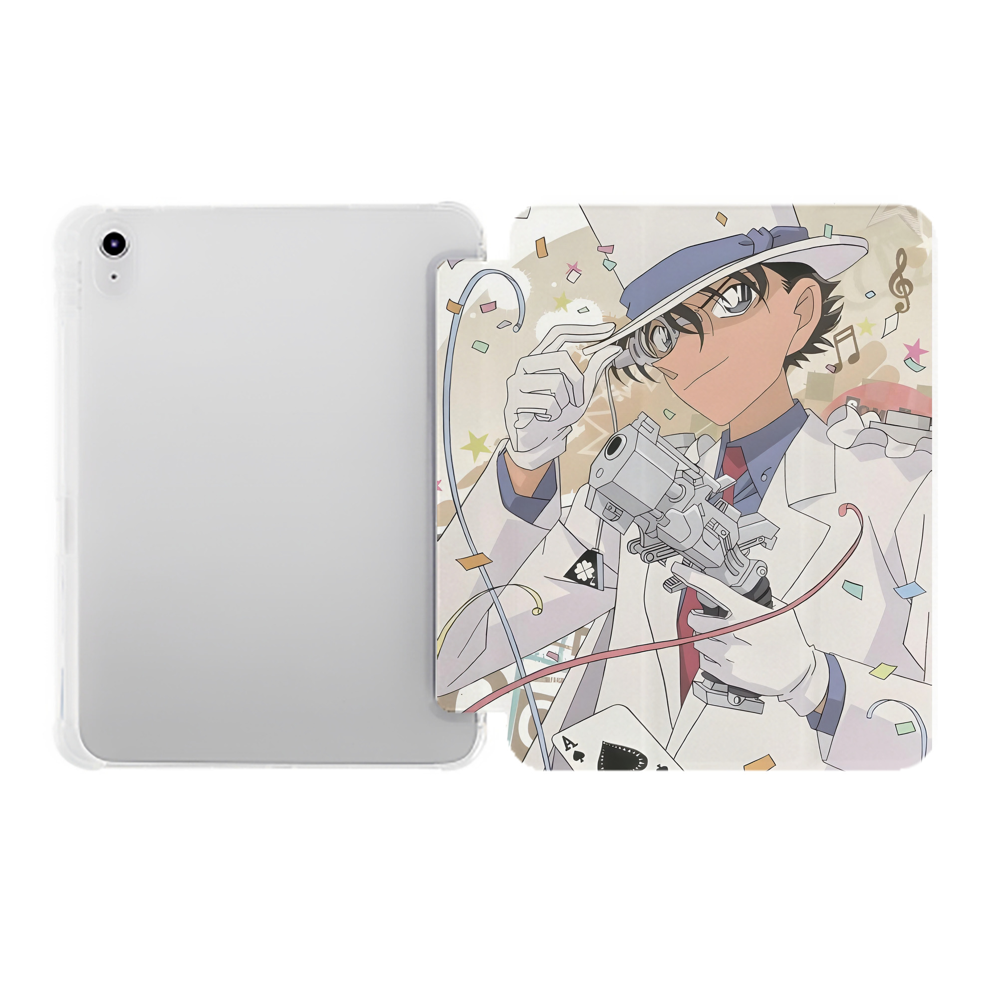 （画像用） 名探偵コナン Detective Conan IPad ケース ペン収納付き 三つ折りスタンド PUレザー×シリコン 対応機種9.5/10.5/10.9インチ